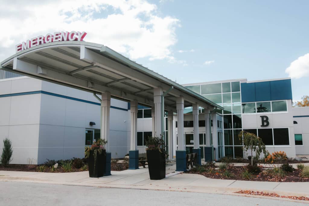 Emergency Department entrance at Eaton Rapids Medical Center